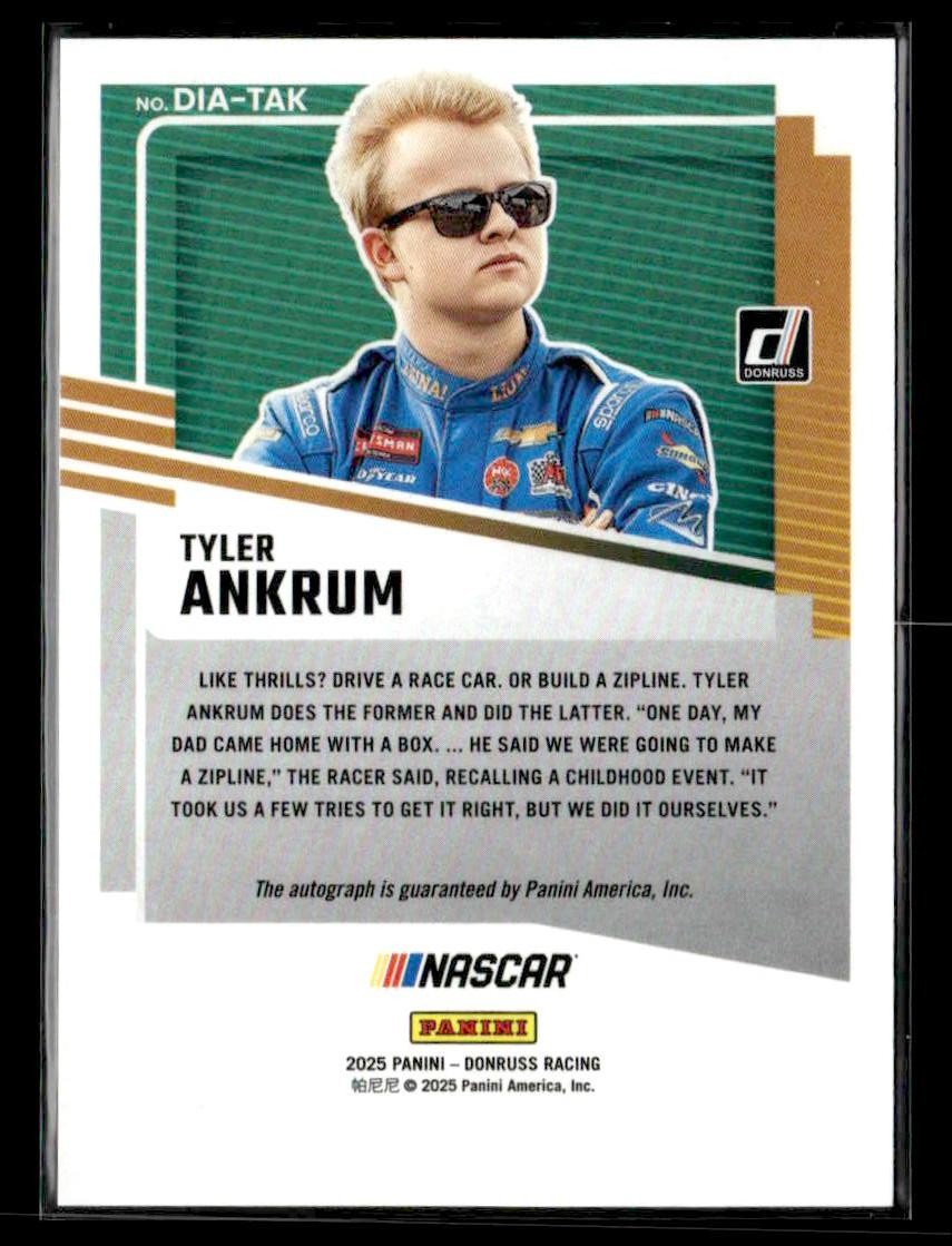 2025 Donruss #DIA-TAK Tyler Ankrum Dialed In Autographs Blue Xplosion #/25