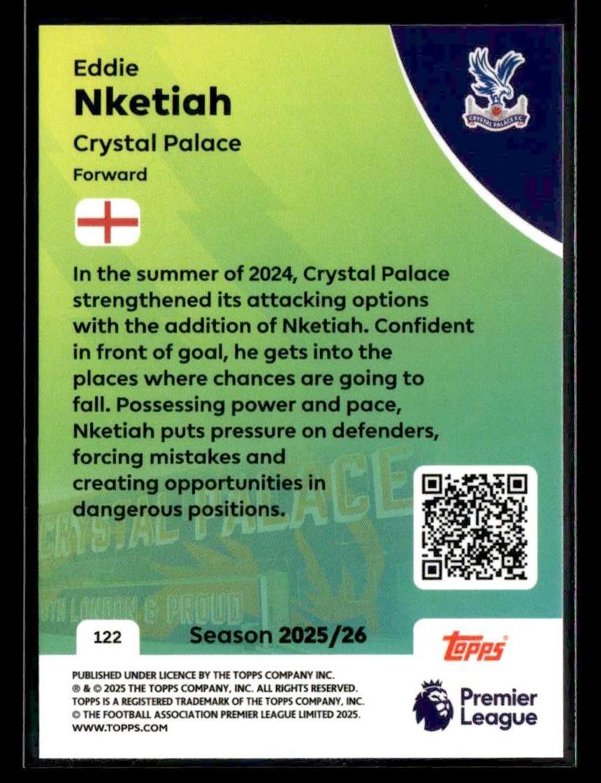 2025-26 Topps Premier League #122 Eddie Nketiah