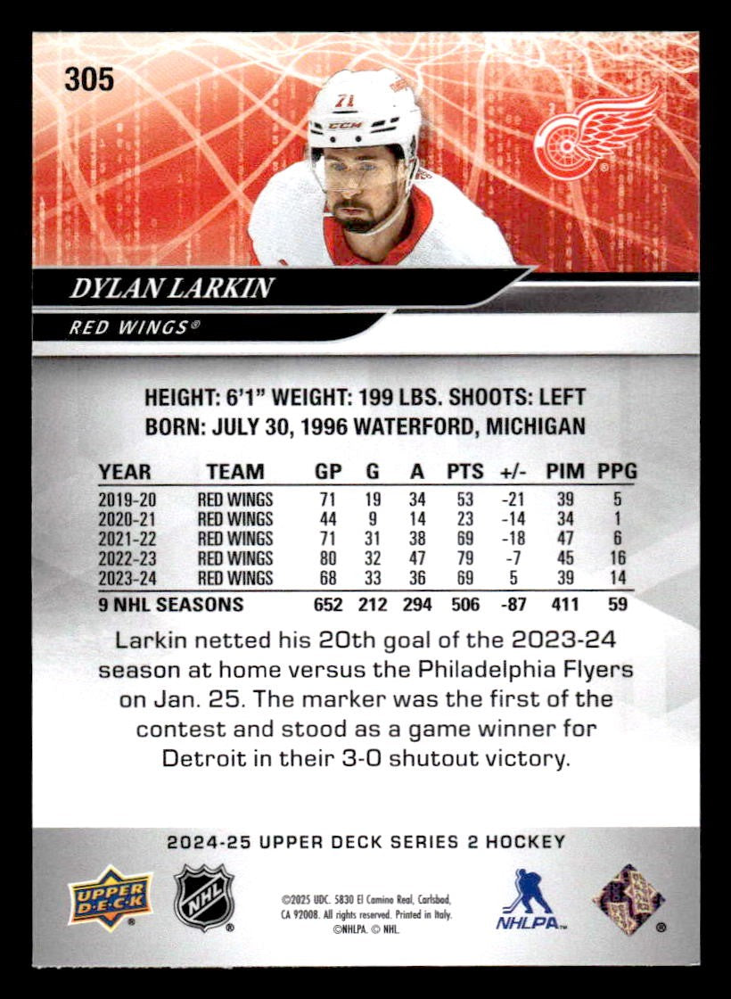 2024-25 Upper Deck #305 Dylan Larkin
