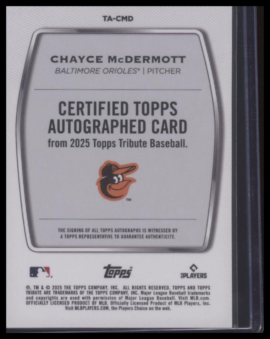 2025 Topps Tribute #TA-CMD Chayce McDermott Tribute Autographs Green #/99