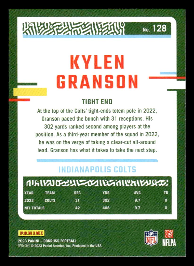 2023 Donruss #128 Kylen Granson