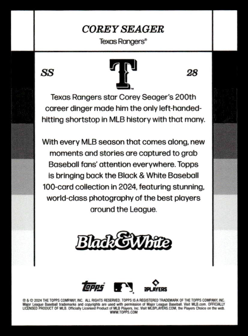 2024 Topps Black & White #28 Corey Seager