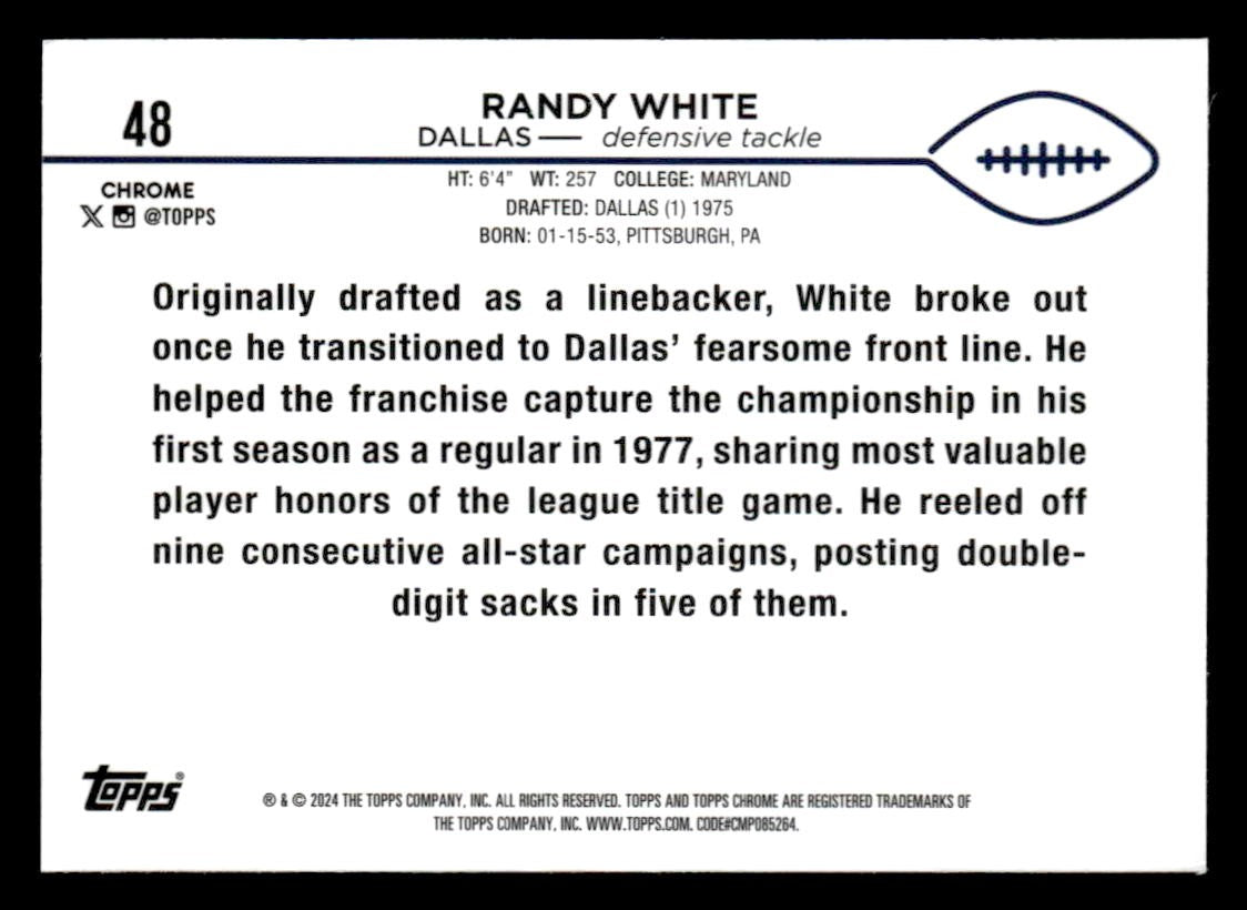 2024 Topps Chrome #48 Randy White Magenta Refractor #/399