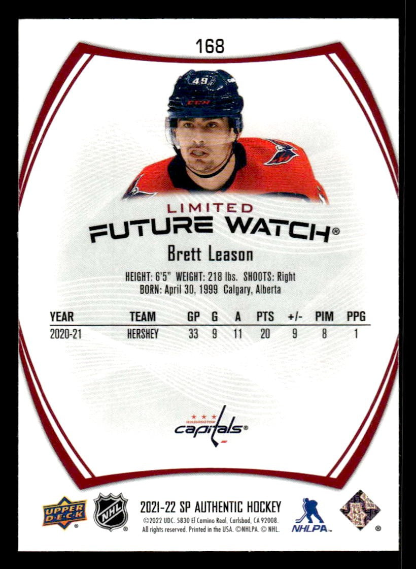 2021-22 SP Authentic #168 Brett Leason Limited Red