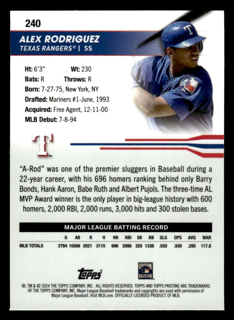 2024 Topps Pristine #240 Alex Rodriguez