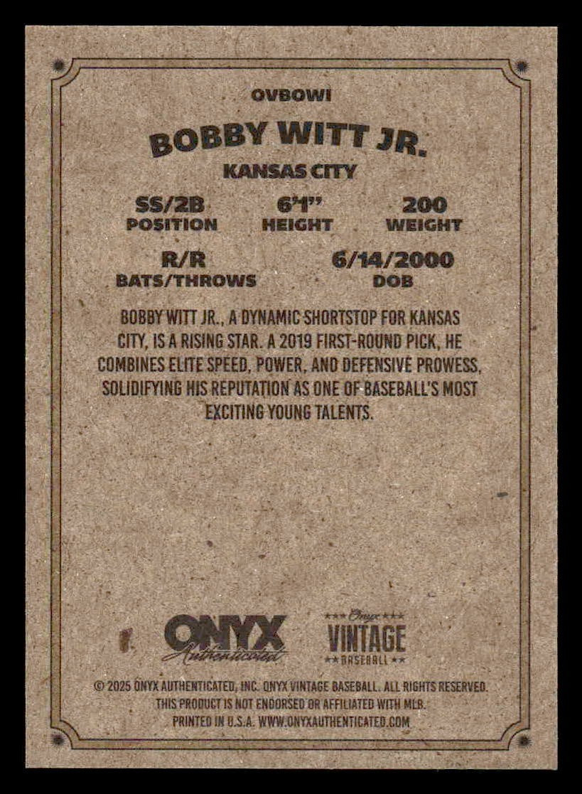2025 Onyx Vintage #OVBOWI Bobby Witt Jr.