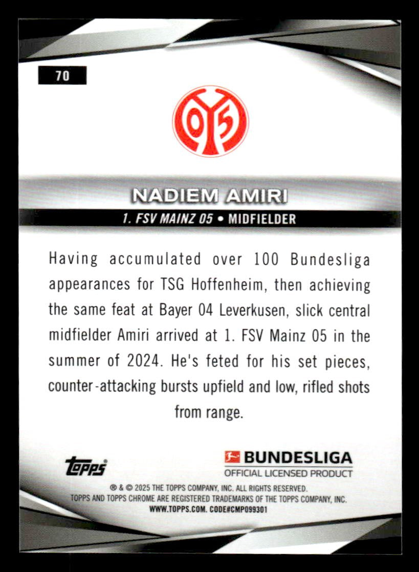 2025 Topps Chrome Bundesliga #70 Nadiem Amiri