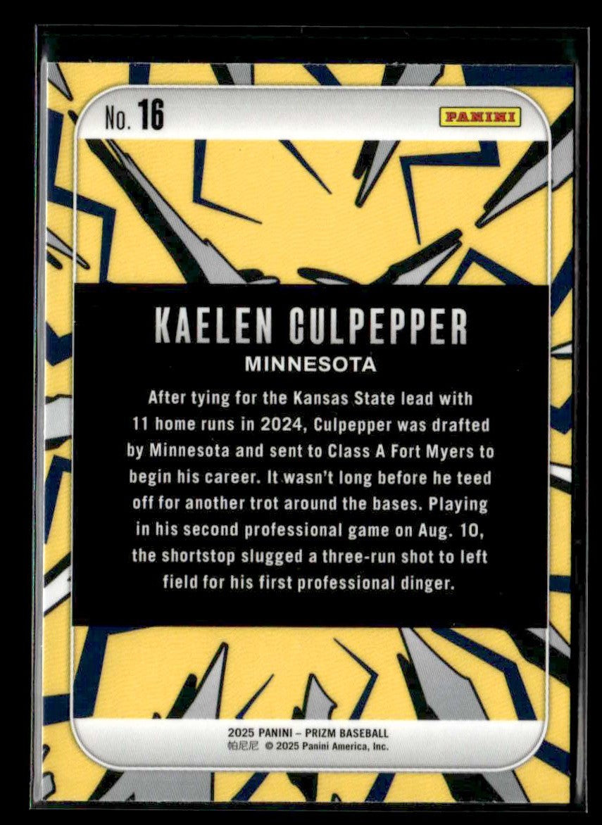 2025 Panini Prizm #16 Kaelen Culpepper