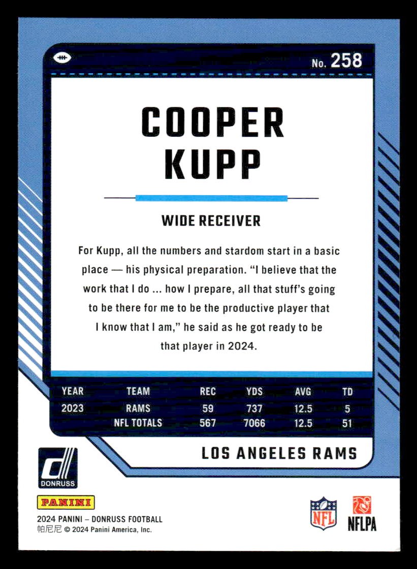 2024 Donruss #258 Cooper Kupp Press Proof Green