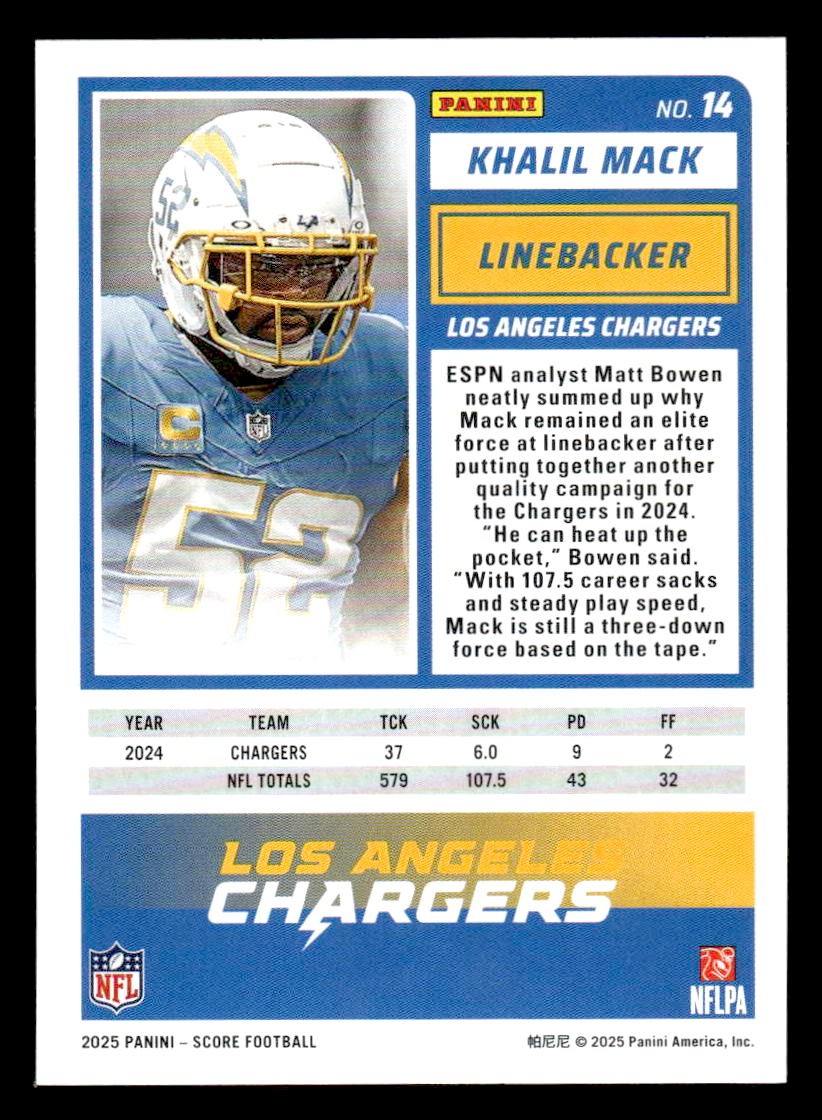 2025 Score-A-Treat #14 Khalil Mack