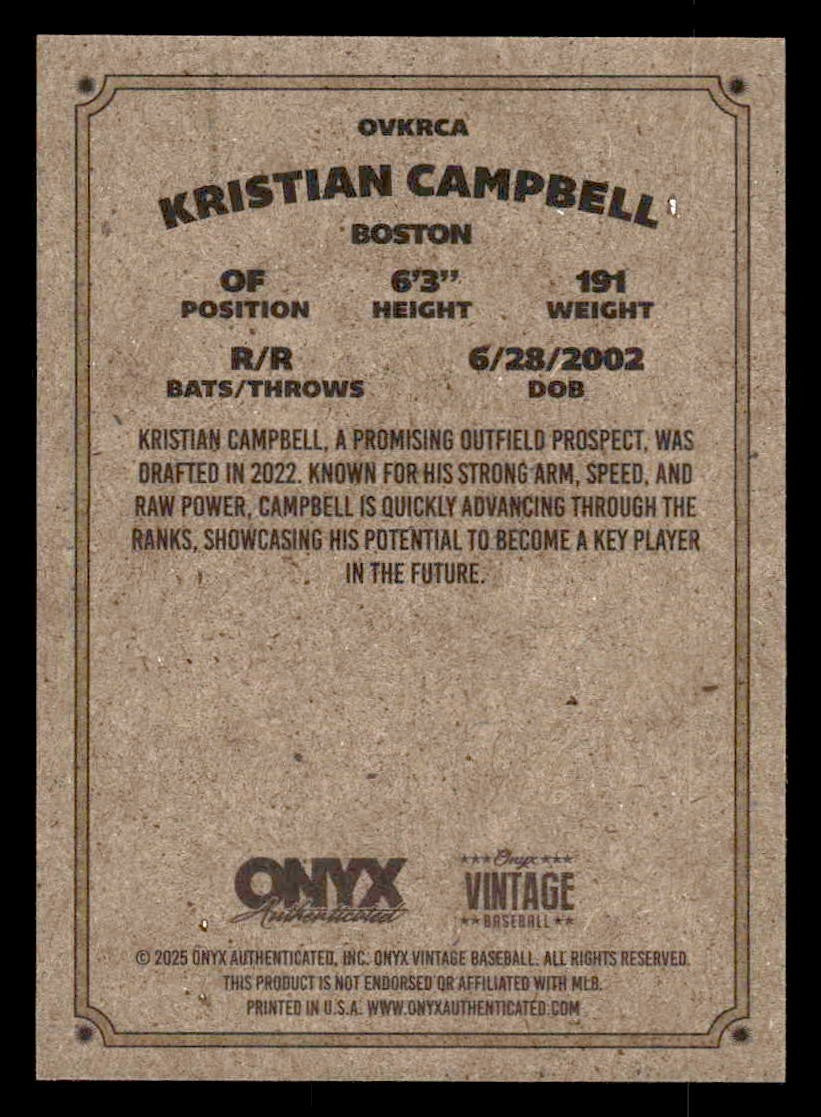 2025 Onyx Vintage #OVKRCA Kristian Campbell
