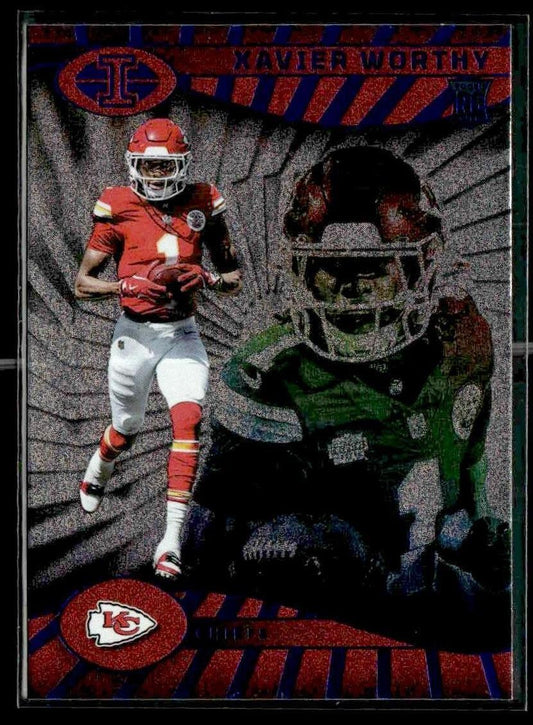 2024 Panini Illusions #45 Xavier Worthy Dots Trophy Collection
