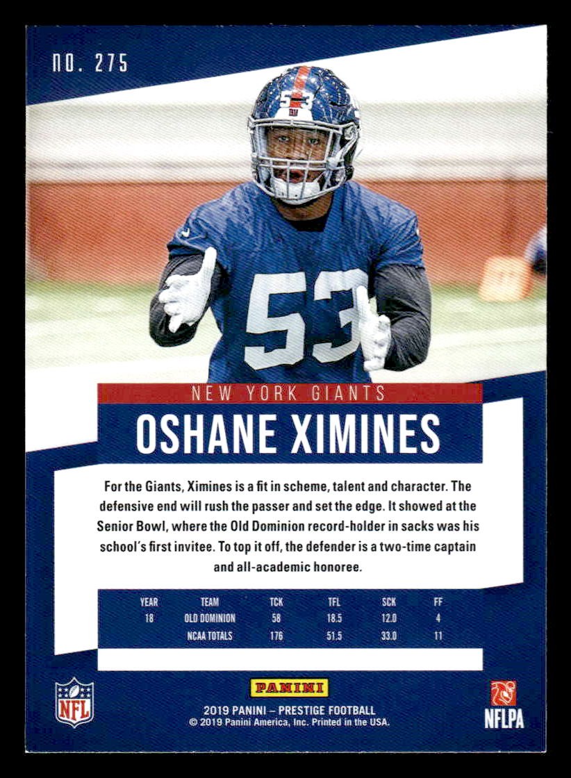 2019 Panini Prestige #275 Oshane Ximines Xtra Points Green