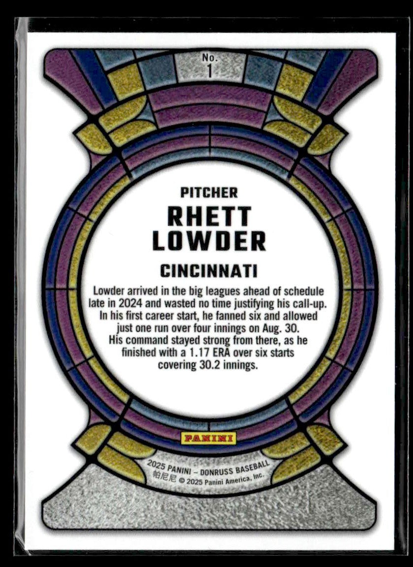 2025 Donruss #1 Rhett Lowder Stained Glass