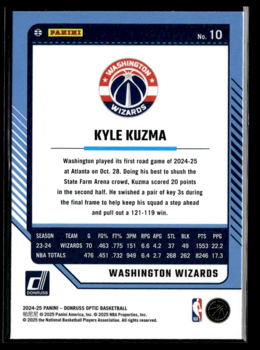 2024-25 Donruss Optic #10 Kyle Kuzma