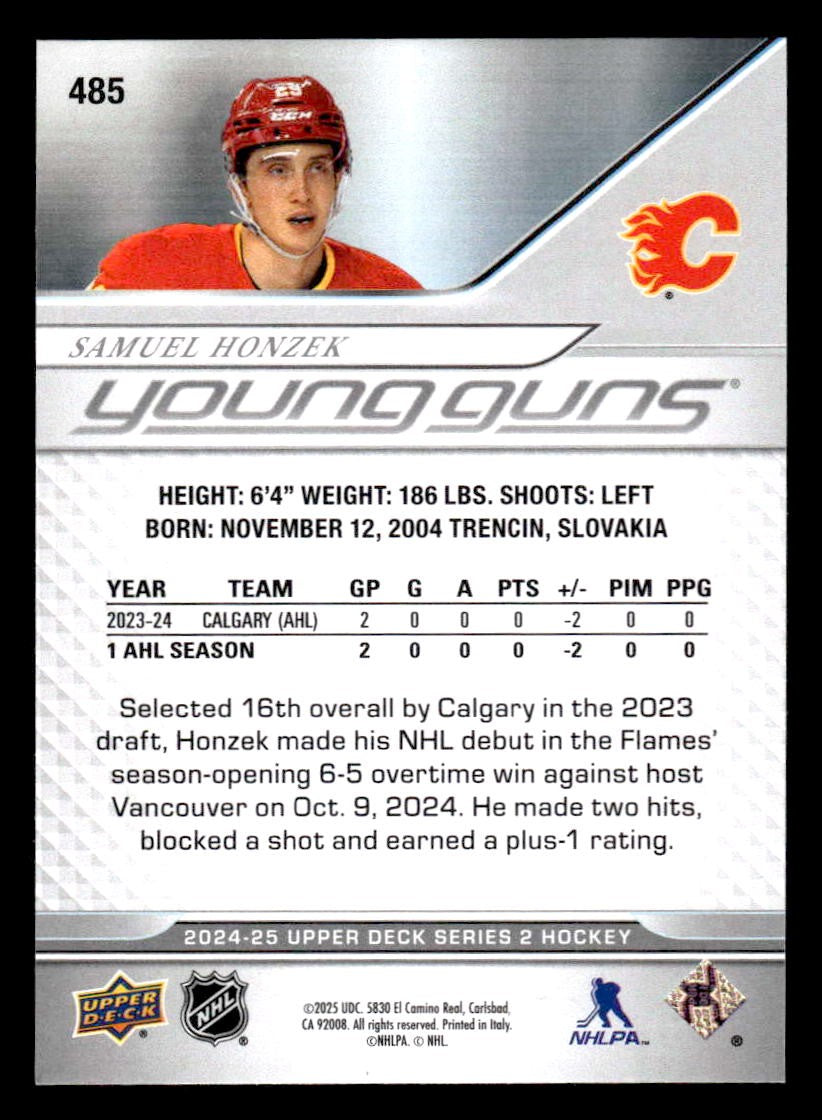 2024-25 Upper Deck #485 Samuel Honzek
