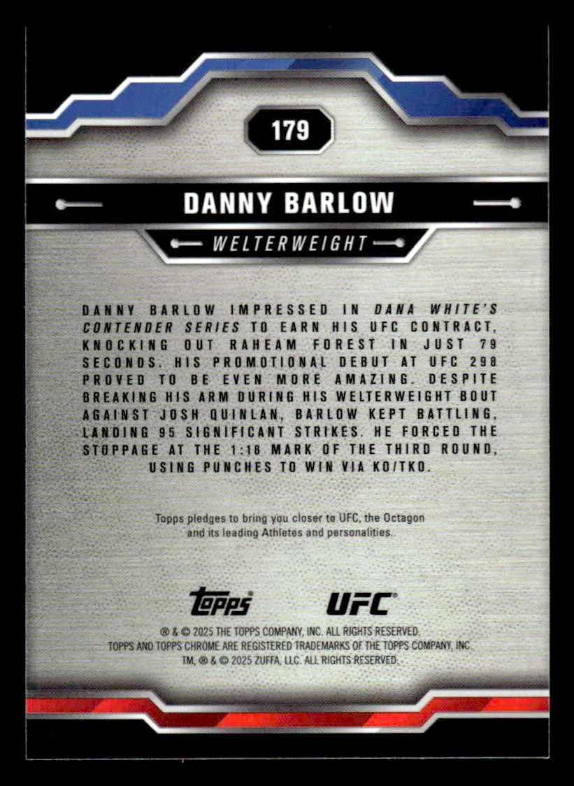 2025 Topps Chrome Sapphire Edition UFC #179 Danny Barlow