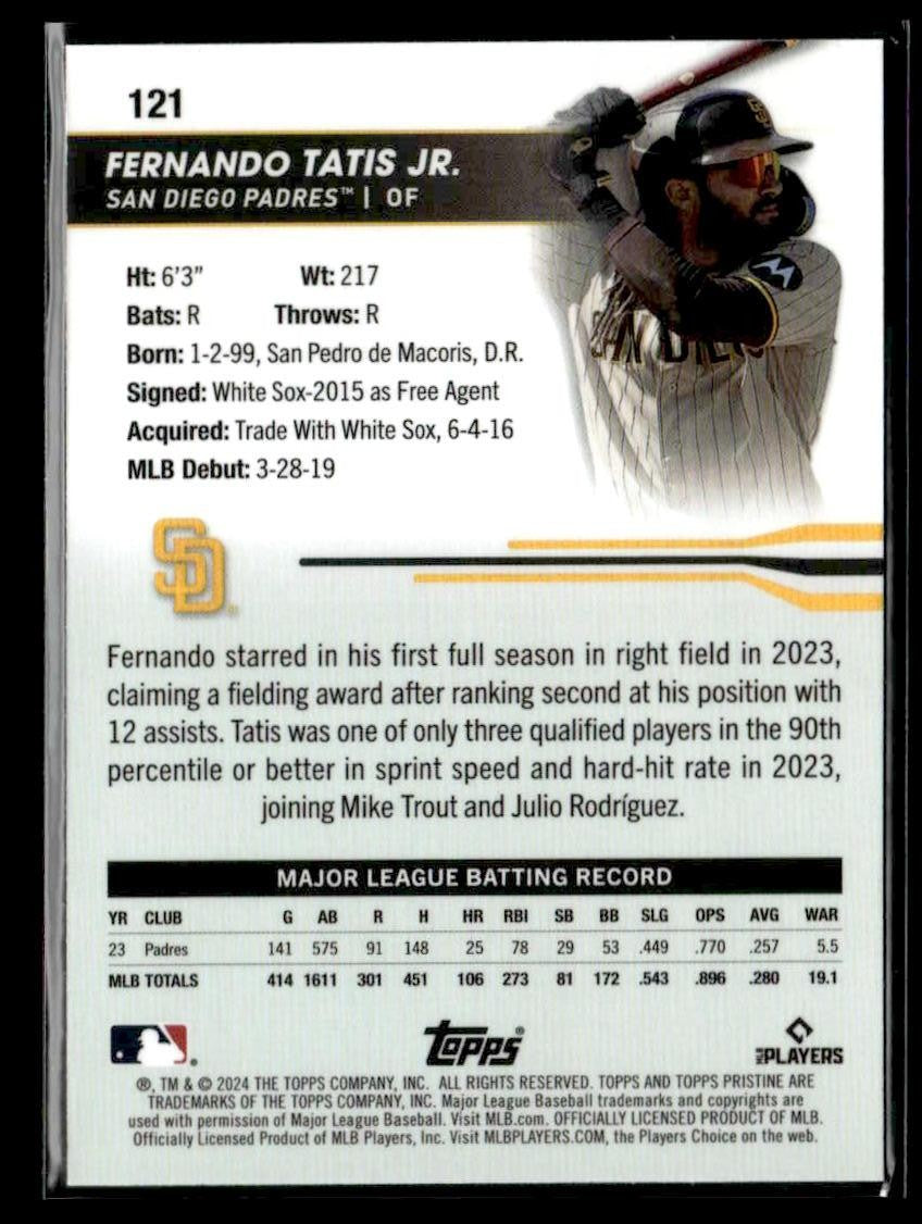 2024 Topps Pristine #121 Fernando Tatis Jr. Blue Refractors #/75