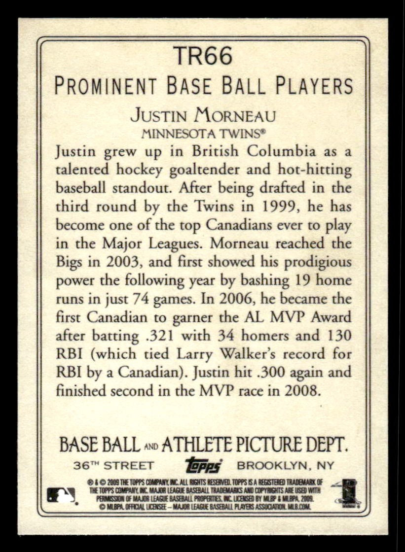 2009 Topps #TR66 Justin Morneau Turkey Red