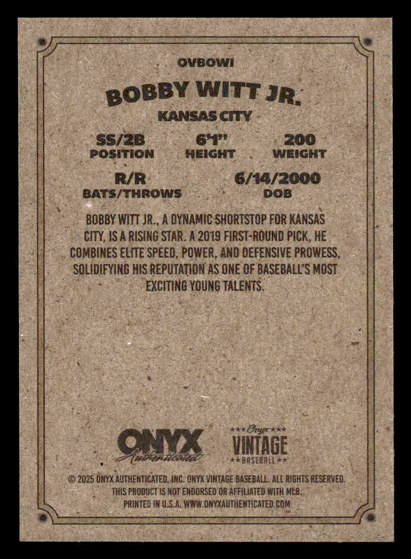 2025 Onyx Vintage #OVBOWI Bobby Witt Jr.