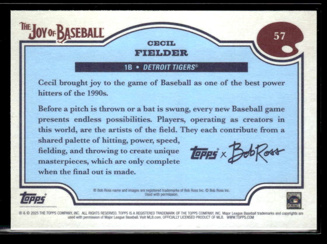 2025 Topps x Bob Ross: The Joy of Baseball #57 Cecil Fielder