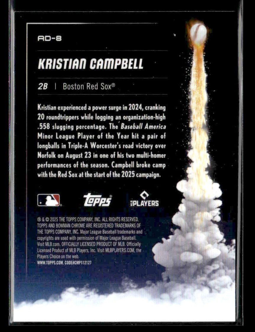 2025 Donruss Chrome #AD-8 Kristian Campbell Adios!