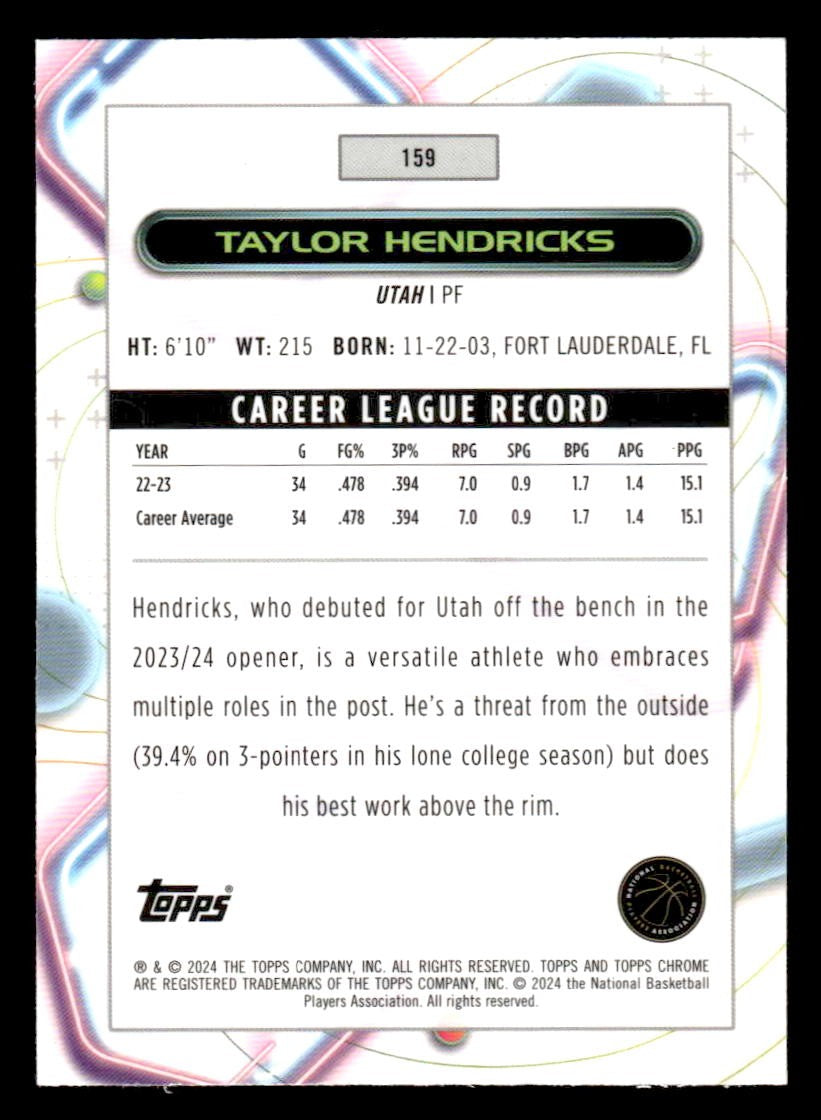 2023-24 Topps Chrome Cosmic #159 Taylor Hendricks