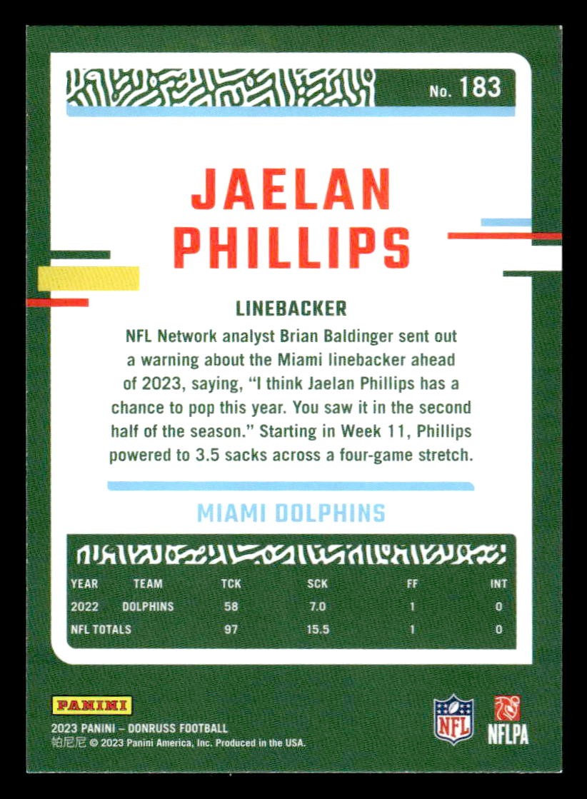 2023 Donruss #183 Jaelan Phillips