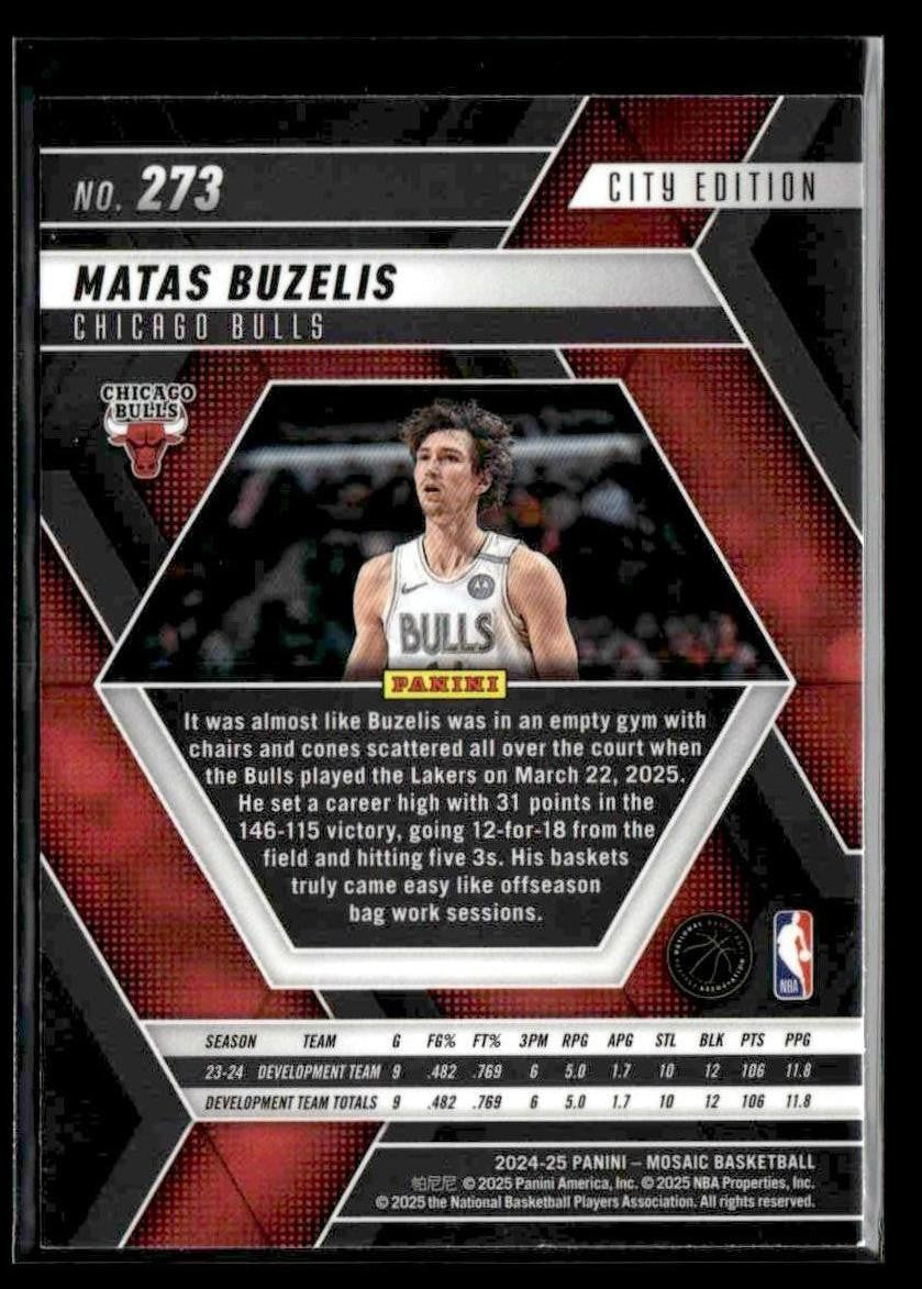 2024-25 Panini Mosaic #273 Matas Buzelis