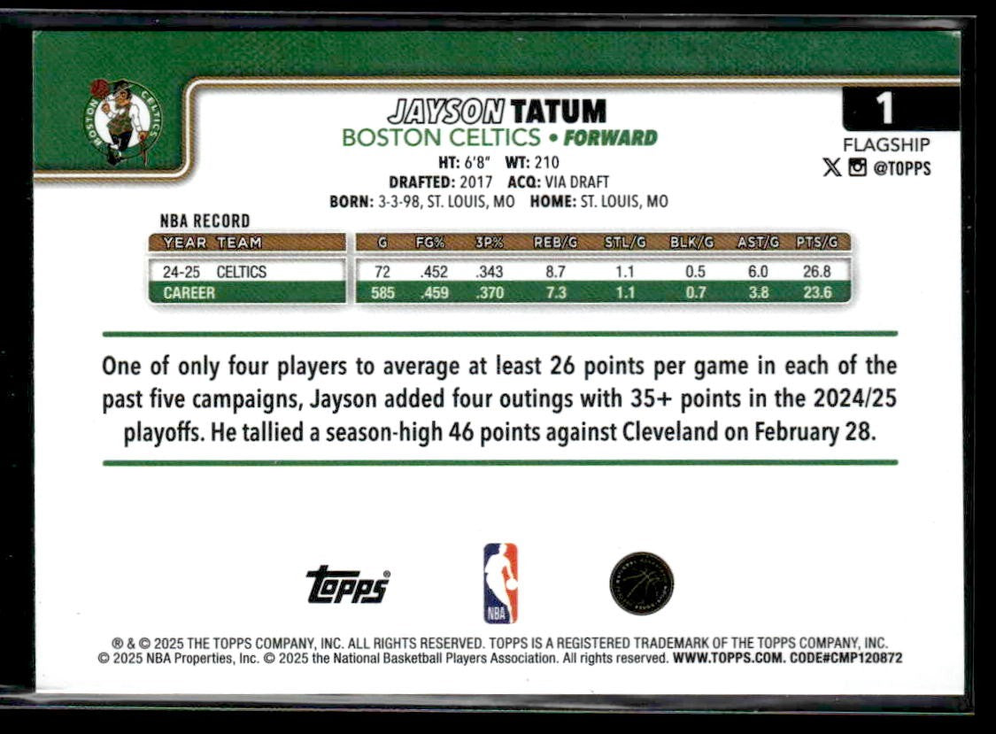 2025-26 Topps #1 Jayson Tatum