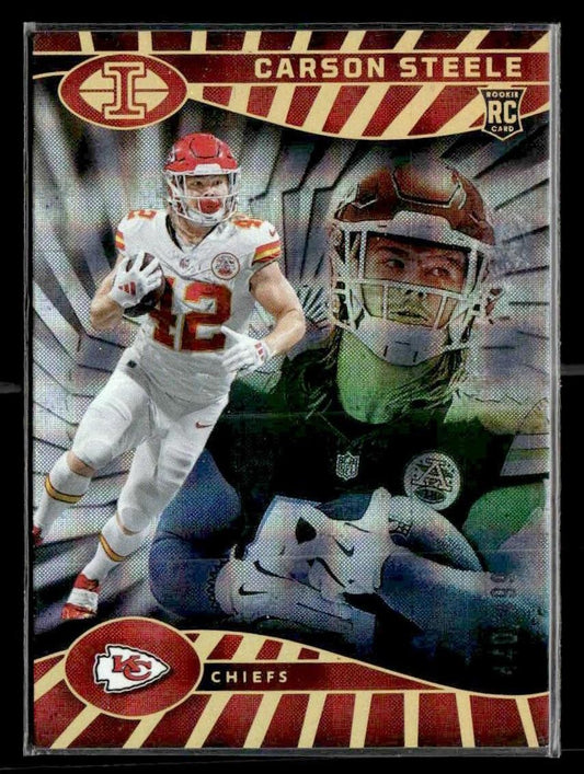 2024 Panini Illusions #44 Carson Steele Mirrored Trophy Collection #/499