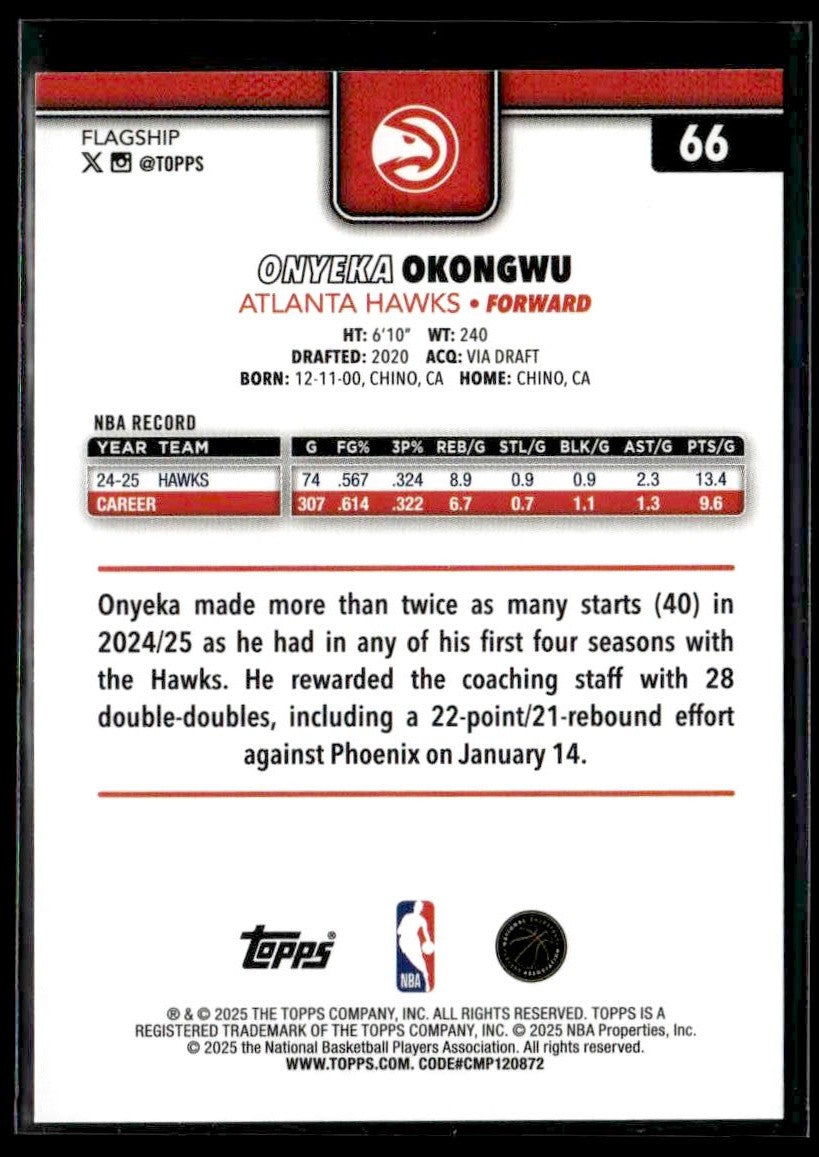 2025-26 Topps #66 Onyeka Okongwu