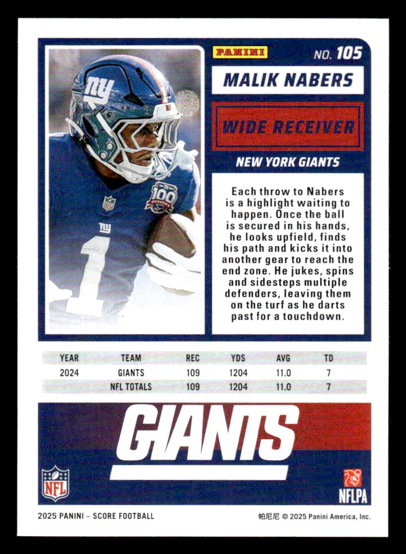 2025 Score-A-Treat #105 Malik Nabers