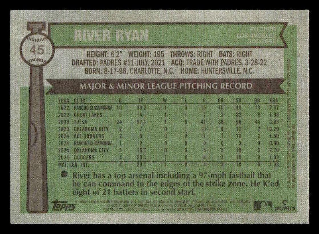 2025 Topps Heritage #45 River Ryan
