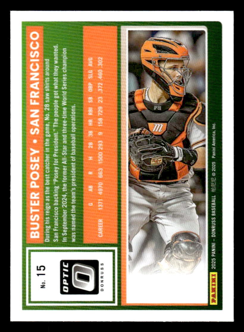 2025 Donruss #15 Buster Posey Optic