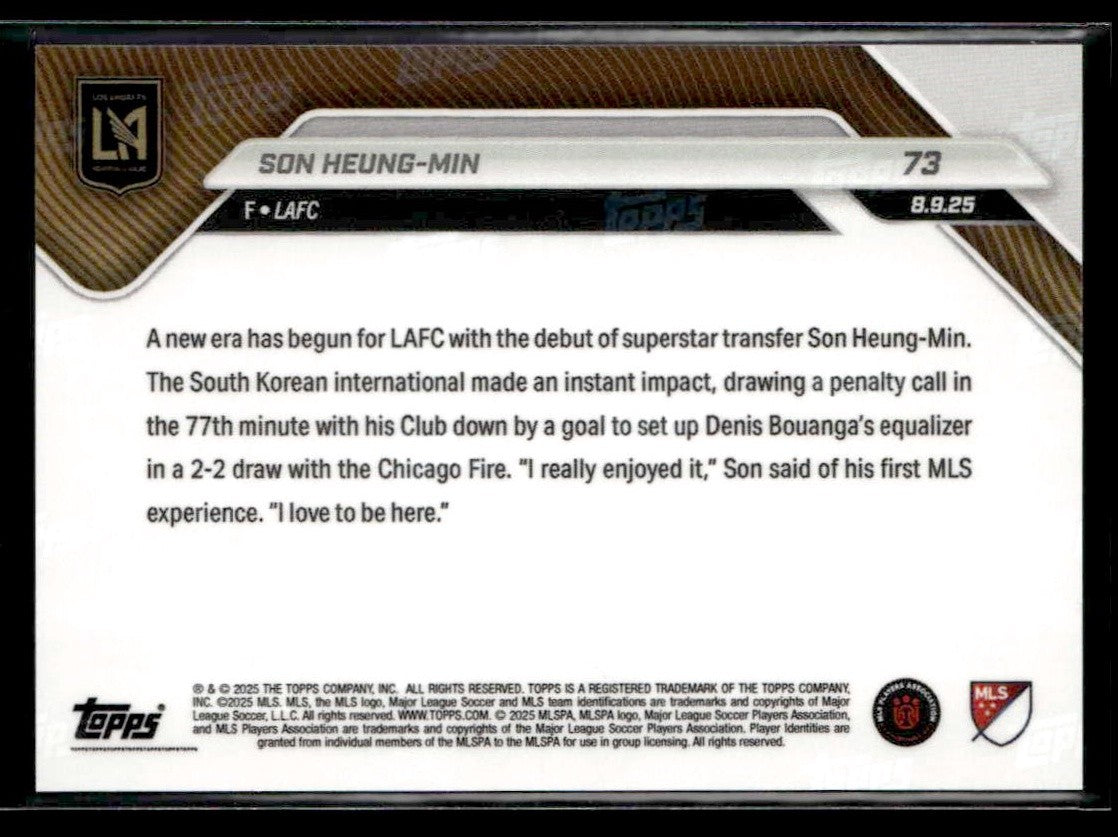 2025 Topps Now MLS #73 Heung-min Son