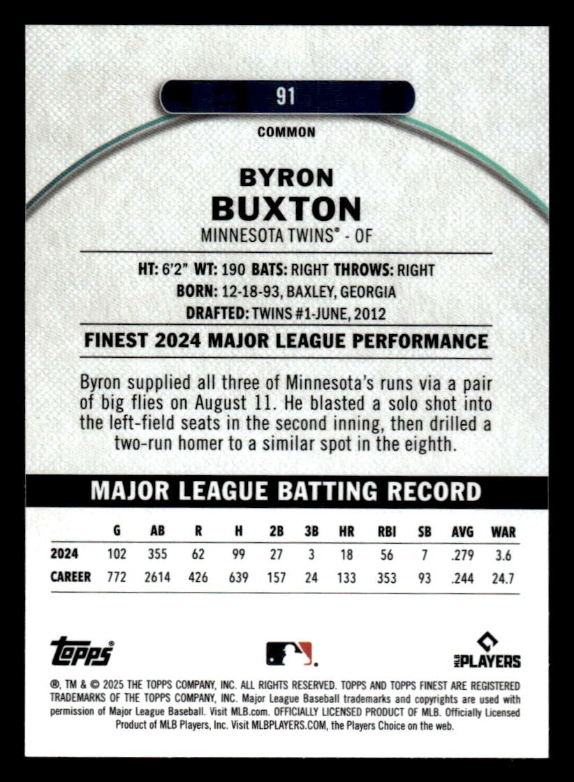 2025 Finest #91 Byron Buxton