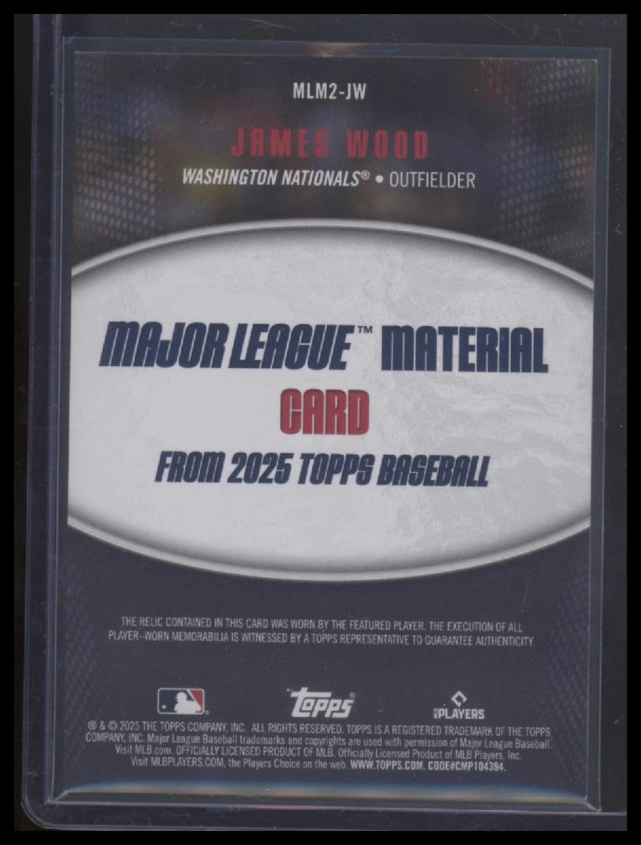 2025 Topps #MLM2-JW James Wood Major League Material Relics (Series Two)