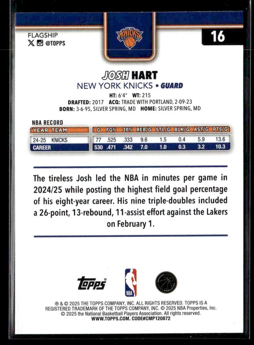 2025-26 Topps #16 Josh Hart