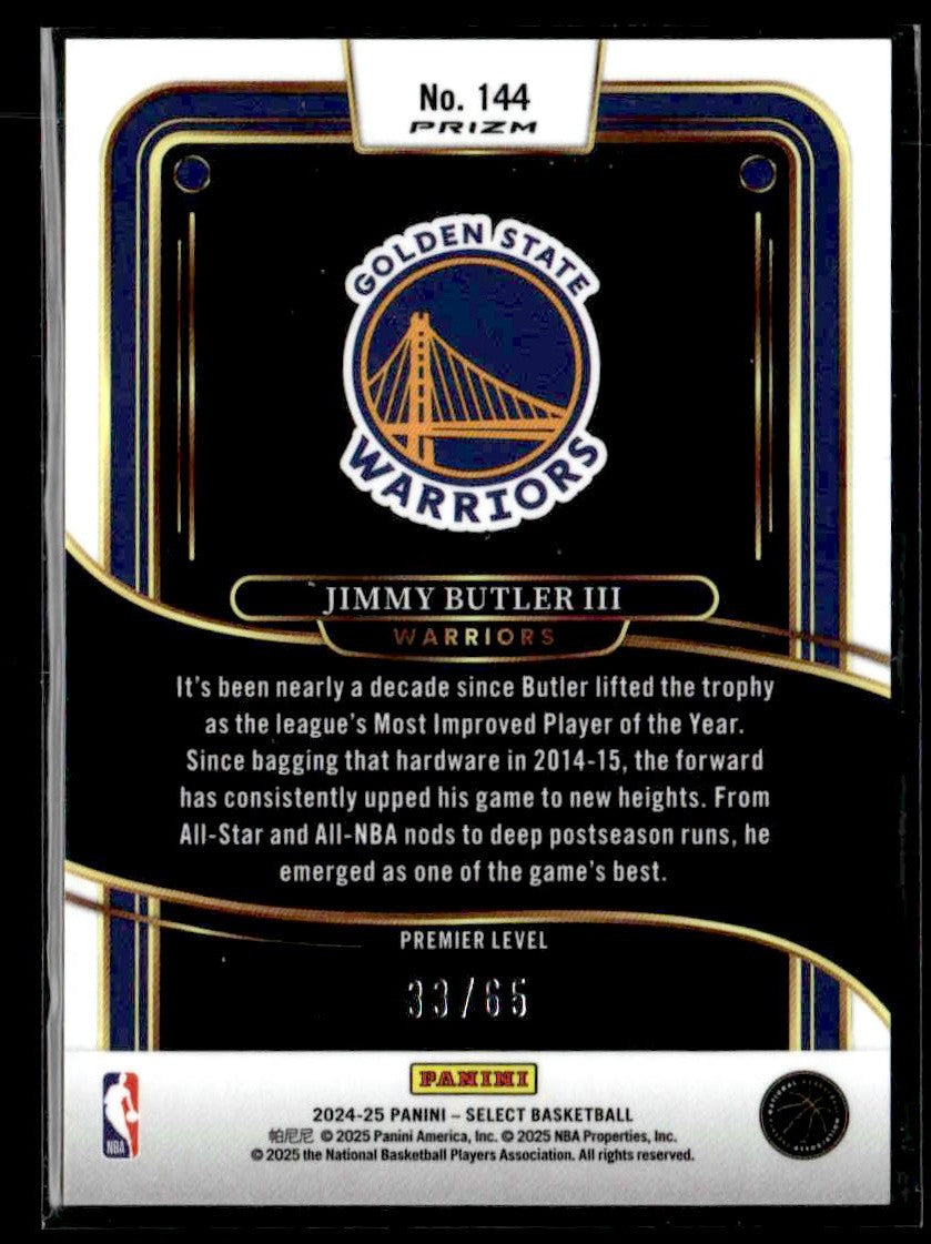 2024-25 Panini Select #144 Jimmy Butler III Orange Prizm #/65