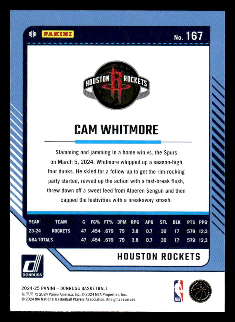 2024-25 Donruss #167 Cam Whitmore