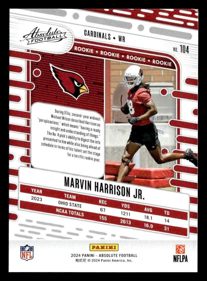 2024 Panini Absolute #104 Marvin Harrison Jr. Retail