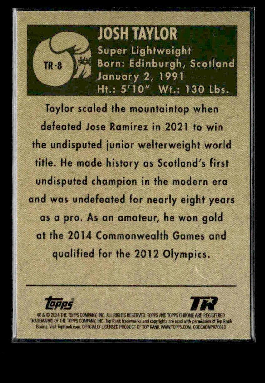 2024 Topps Chrome #TR-8 Josh Taylor 1951 Topps Ringside Boxing