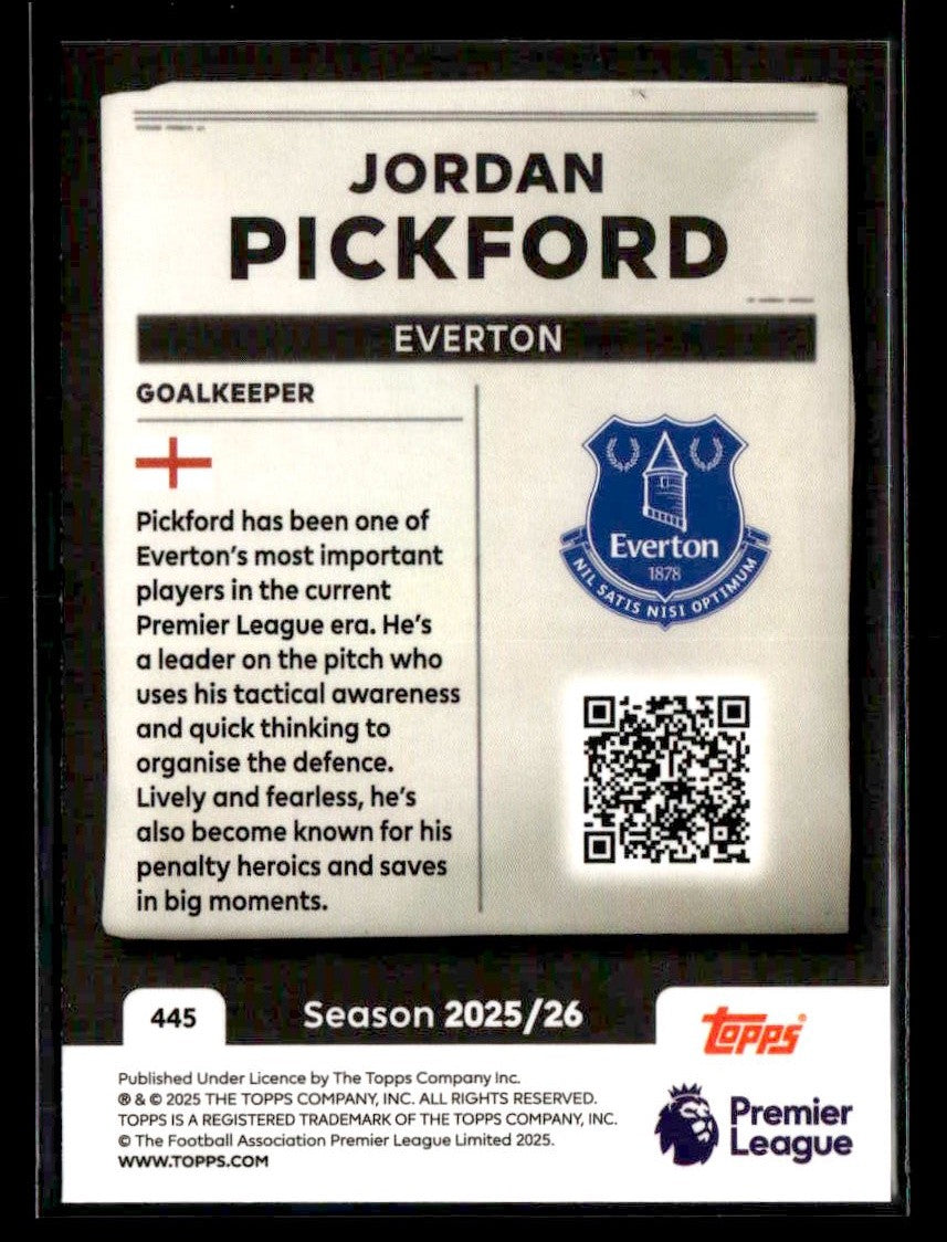 2025-26 Topps Premier League #445 Jordan Pickford