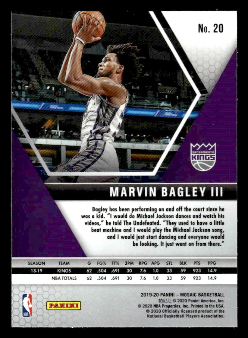 2019-20 Panini Mosaic #20 Marvin Bagley III