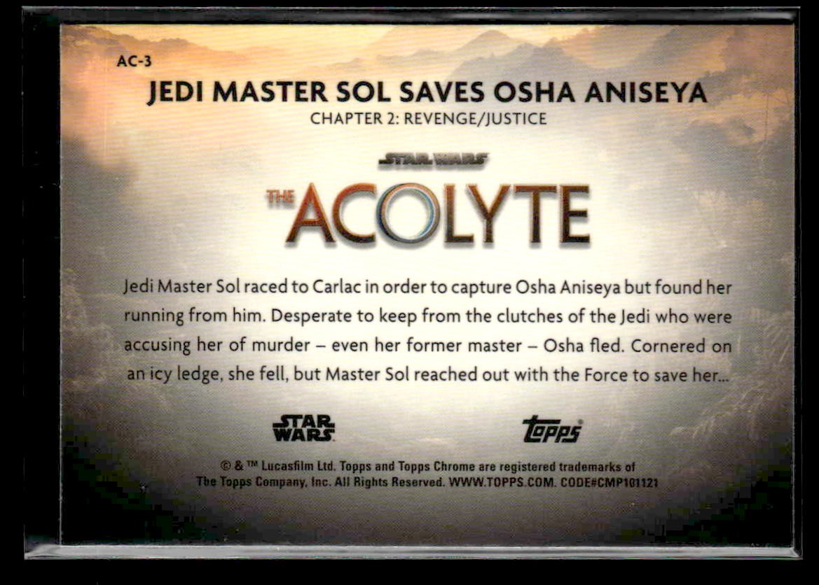2025 Topps Chrome Star Wars #AC-3 Jedi Master Sol Saves Osha Aniseya Acolyte