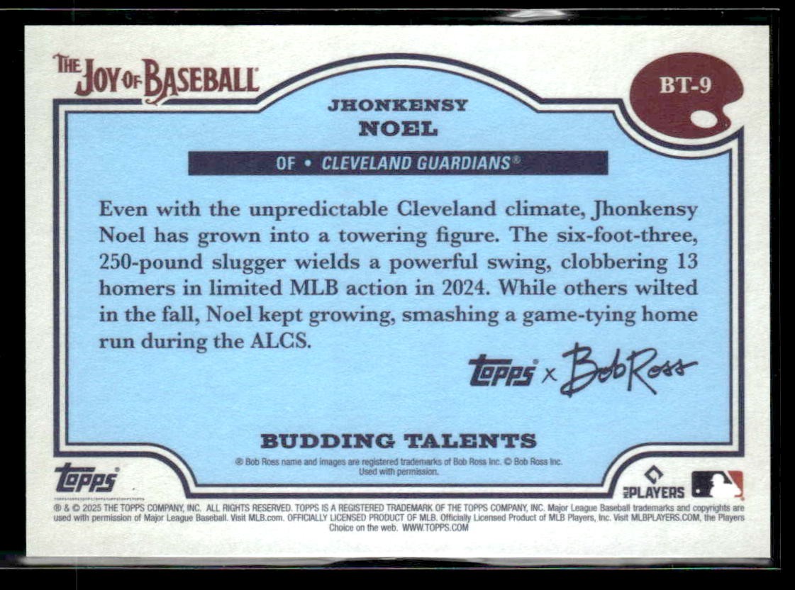 2025 Topps x Bob Ross: The Joy of Baseball #BT-9 Jhonkensy Noel Budding Talents