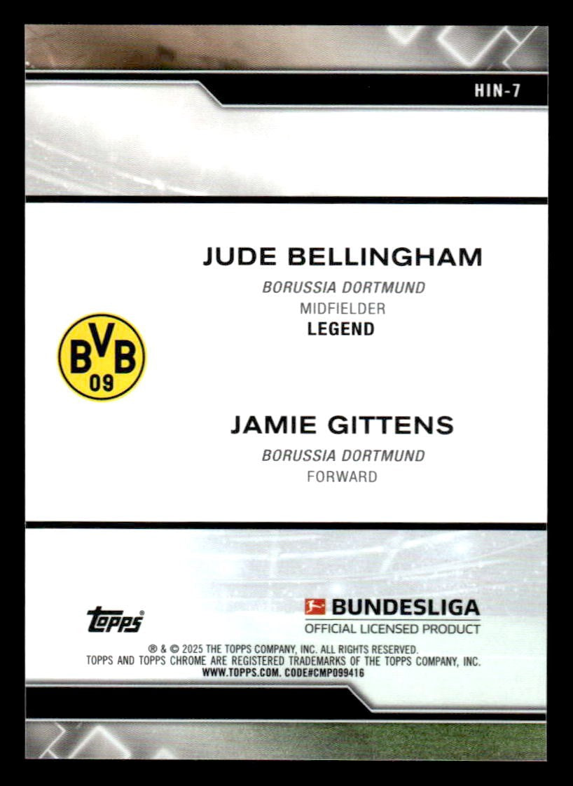 2025 Chrome Bundesliga #HIN-7 Jude Bellingham / Jamie Gittens History Is Now