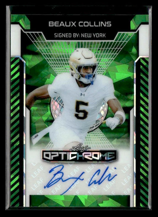 2025 Leaf Optichrome #BA-BC2 Beaux Collins Base Autographs Crystal Green