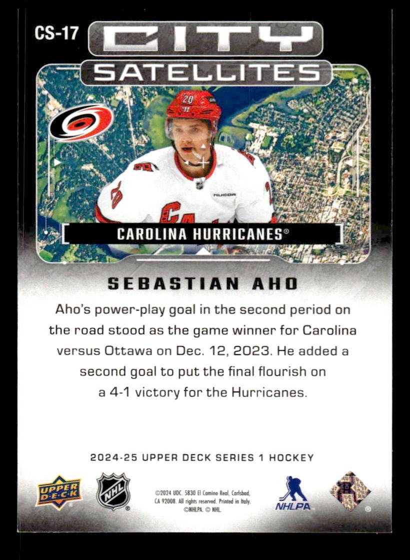 2024-25 Upper Deck #CS-17 Sebastian Aho City Satellites